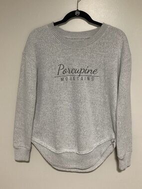 Trade Heritage Sweater Women Size S Gray 'Porcupine Mountains' Crewneck Pullover